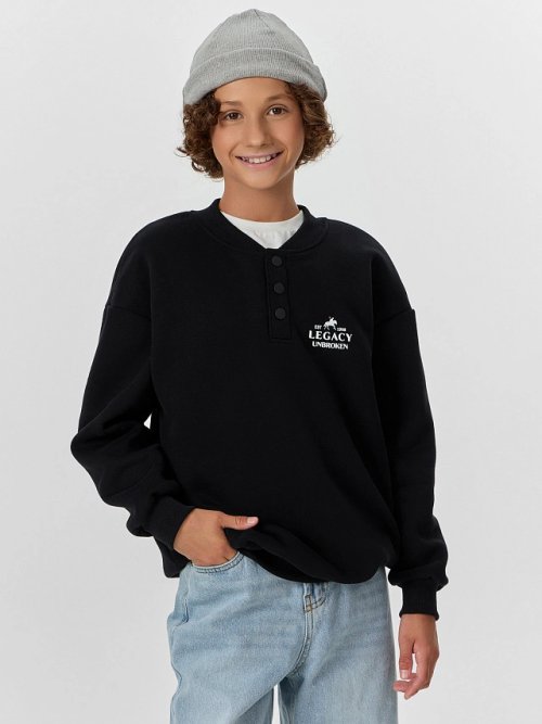 Свитшот для мальчиков черный с принтом "legacy unbroken", фото 6 из 6