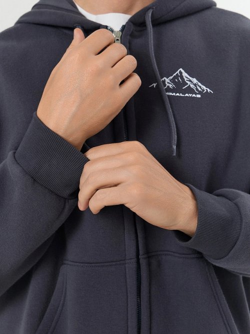 Жакет на молнии серый, фото 8 из 9