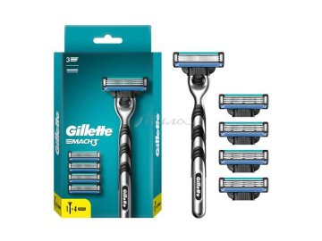 Бритва GILLETTE Mach3 с 5 смеными кассетами для бритья Мила