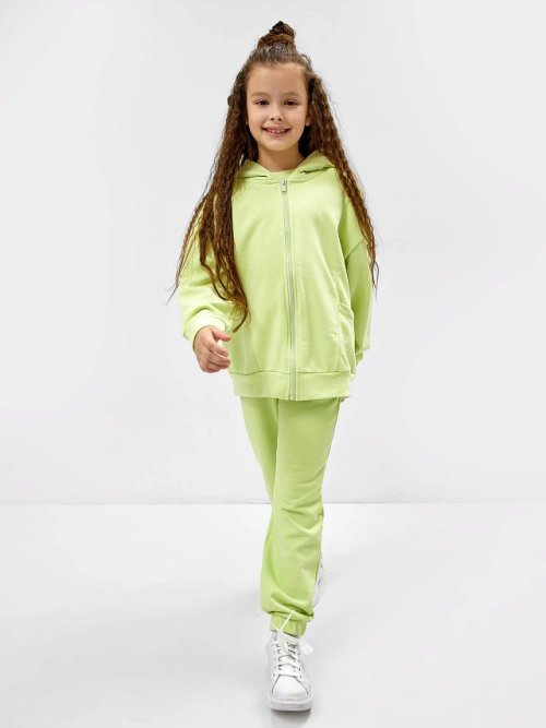 Брюки-джоггеры для девочек в бледно-лаймовом цвете, фото 5 из 5