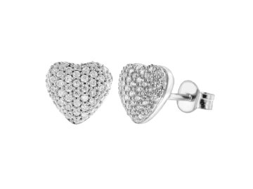 Серьги пусеты, серебро 800 проба, вставка фианит