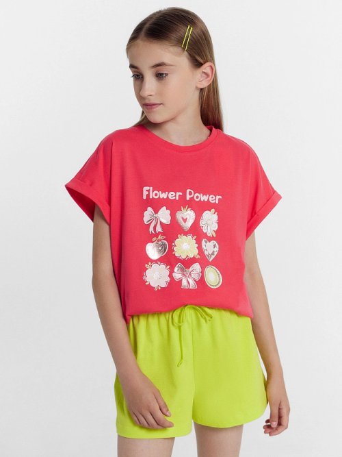 Шорты для девочек в зеленом цвете, фото 1 из 5