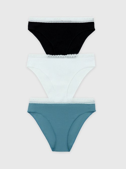 Трусы женские классические мультипак (3 шт.) в голубом оттенке, фото 8 из 30