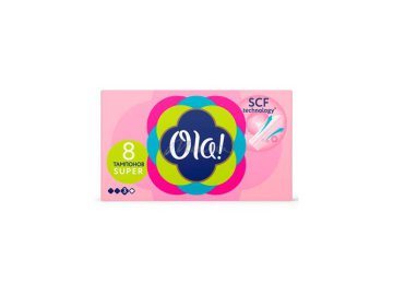 Тампоны гигиенические женские OLA! Super Шелковистая поверхность, 8 шт