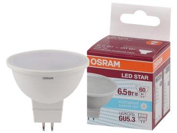 Лампа светодиодная Osram MR16 6,5Вт GU5.3 6500К LED 4058075480612