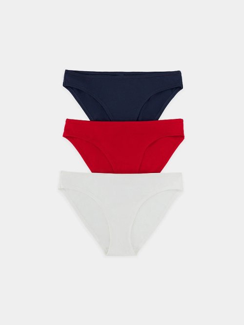 Трус женские слипы мультипак (3 шт.) в белом и красном цвете, фото 6 из 24