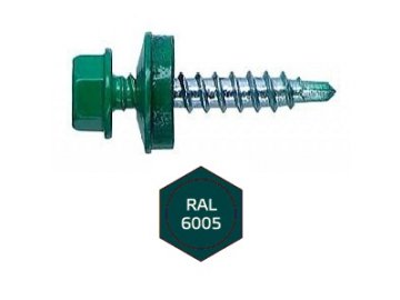Саморез кров. 5,5х25 RAL 6005 зеленый мох PT3 (50шт) FixHaus в Могилеве Ома