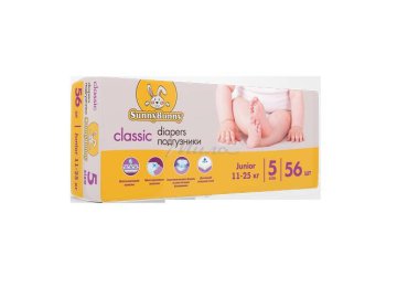Подгузники детские SUNNY BUNNY Junior, 12 - 18 кг, 56 шт в Минске Мила