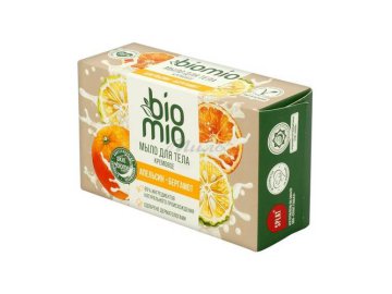Мыло для тела BIOMIO Body Cream Bar Soap с эфирными маслами апельсина и бергамота кремовое, 140 г