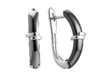 Серьги с английским замком Fresh Jewelry, серебро 925 проба, вставка керамика