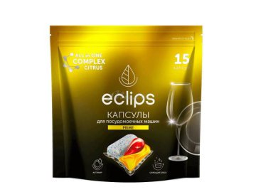 Капсулы для посудомоечных машин ECLIPS Prime Цитрус, 15 шт