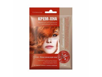 Крем-хна ФИТОКОСМЕТИК в готовом виде с репейным маслом, классическая хна, 50 мл