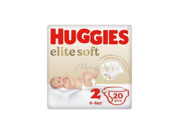 Подгузники детские для новорожденных HUGGIES Elite Soft 2 (4-6 кг), 20 шт в Минске Мила