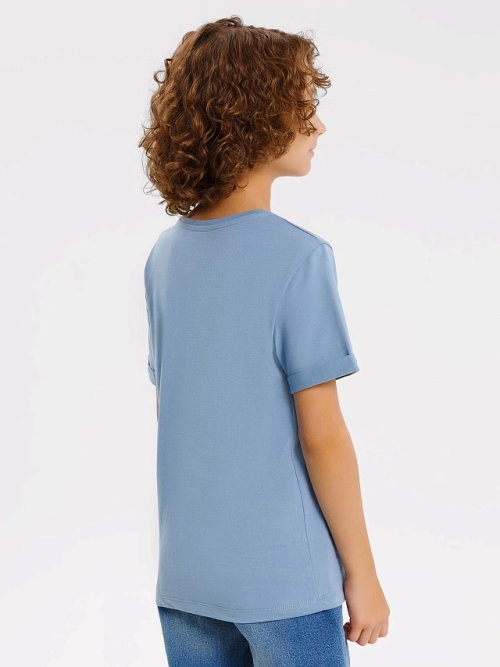 Футболка для мальчика в синем оттенке с печатью, фото 3 из 4