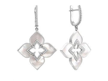 Серьги длинные Fresh Jewelry, серебро 925 проба, вставка перламутр