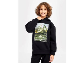 Худи для мальчиков черное с печатью Марк Формель