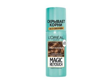 Спрей для волос тонирующий LOREAL MAGIC RETOUCH для мгновенного закрашивания отросших корней, тон Каштановый, 75 мл