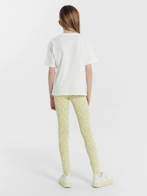 Легинсы для девочек желтые в цветочек, фото 6 из 7