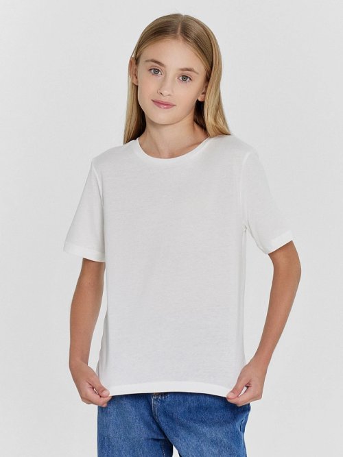 Футболка для девочек в белом цвете, фото 1 из 4