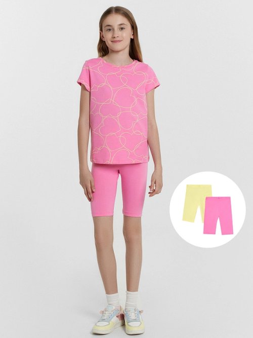 Шорты велосипедки для девочек в наборе, 2 шт, фото 1 из 8