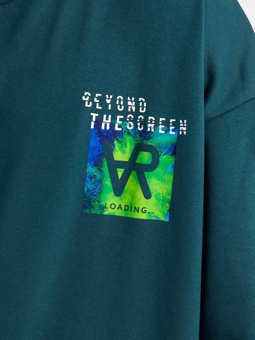 Худи мужское в зеленом оттенке c принтом, фото 5 из 5