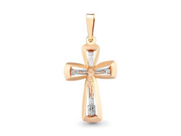 Подвеска крест православный 7 Карат, красное золото 585 проба