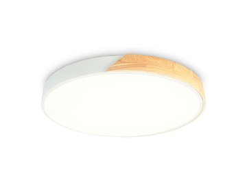 Потолочный светодиодный светильник Ambrella FZ1301 WH/LW 45W 5000K D500*50 (белый/светлое дерево)