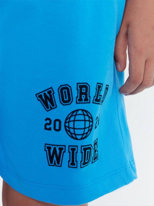 Шорты для мальчиков мультипак 2 шт. в лазурно-голубом и песочном цвете с печатью, фото 6 из 10