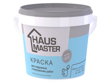 Краска HAUS MASTER универсальная белая матовая 1л/1,4кг