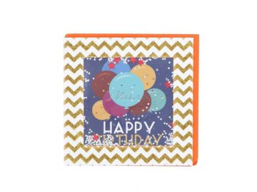 Открытка Happy Birthday, шарики, арт FLP-19-1014 Мила