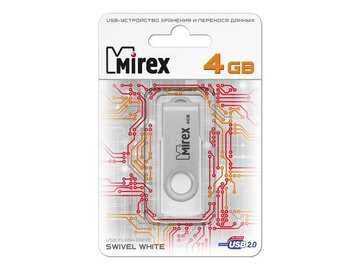 USB Flash MIREX Swiwel White 4GB (13600-FMUSWT04)
