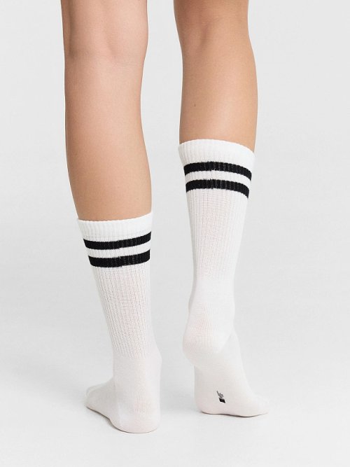 Носки женские белые высокие в наборе, 3 пары, фото 4 из 6