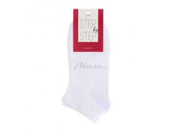 Носки женские STEP BY STEP, артикул  52-152 белый, мелкий рубчик, размер 25
