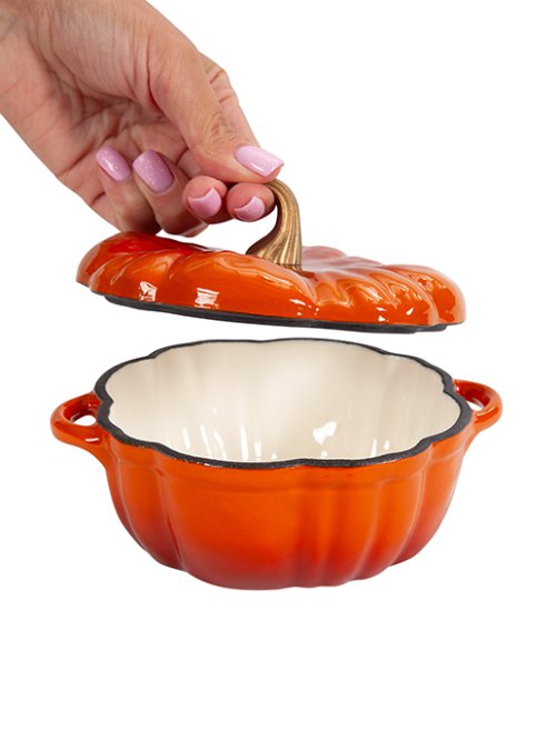 Кокотница чугунная эмалированная, Pumpkin-1, 0,5L, фото 11 из 14