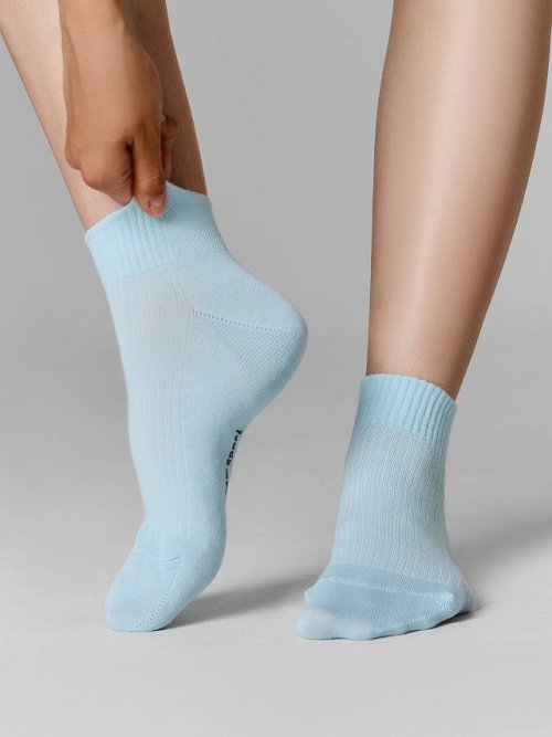 Носки спортивные женские короткие голубые, фото 2 из 7