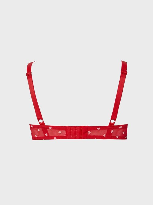 Бюстгальтер t-shirt женский красный с принтом в сердечко, фото 10 из 22