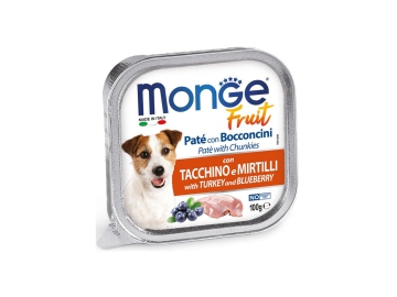 Консерва Monge Dog Fruit для собак,с индейкой с черникой, 100 г
