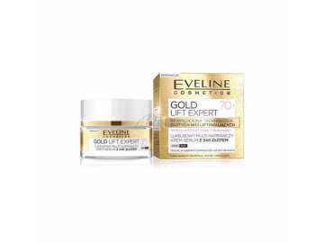 Крем-сыворотка для лица EVELINE Gold lift expert эксклюзивный омолаживающий с 24к золотом 70+, 50 мл