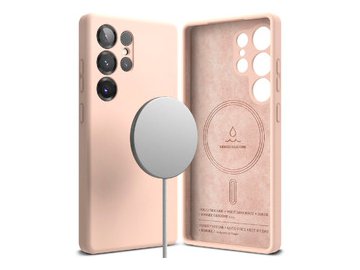 Чехол Ringke SILICONE MAGNETIC для Galaxy S25 Ultra PINK SAND