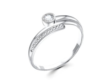 Кольцо декоративное BIRYUZA, серебро 925 проба, вставка цирконий в Березе 7 Карат