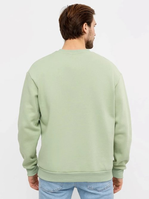 Теплый джемпер в оттенке "полынь" с миниатюрным принтом, фото 4 из 5