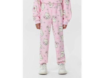Брюки для девочек розовые с принтом Марк Формель