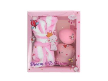 Набор аксессуаров ODRI Бьюти-блендер, 1 шт + силиконовая щеточка для лица, 1 шт + повязка для волос, 1 шт Мила