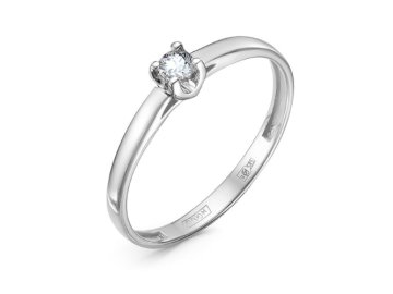 Кольцо помолвочное ИМПЕРИАЛ, белое золото 585 проба, вставка бриллиант