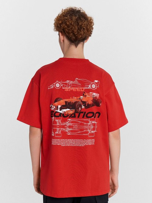 Футболка мужская красная с принтом "speed equation", фото 1 из 14