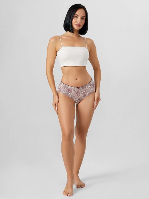 Трусы шорты женские бордовые кружевные, фото 6 из 24