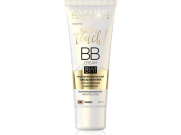 Крем тональный EVELINE Satin Touch Bb Cream 8в1, многофункциональный с увлажняющей сывороткой, тон 001, 30 мл