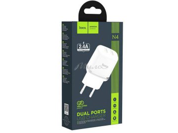 Сетевое зарядное устройство Hoco N4 (Белый) 2 USB, 2.4A