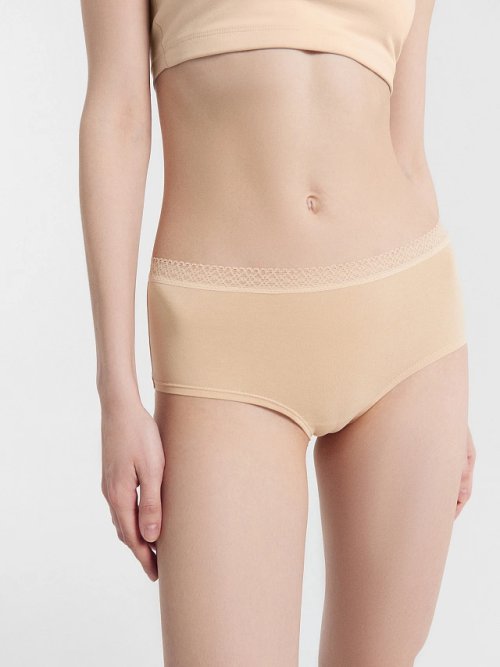 Трусы женские шорты в бежевом цвете, фото 2 из 8