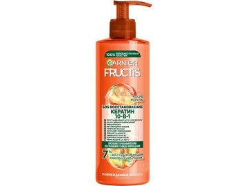 Крем несмываемый GARNIER Fructis SOS Кератин Восстановление 10 в 1 комплексный, 400 мл